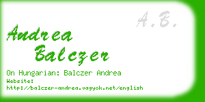 andrea balczer business card